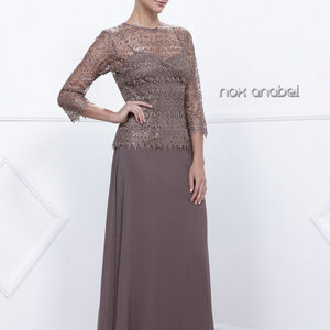 Illusion Neckline Long Sleeves A-Line Dress 5083